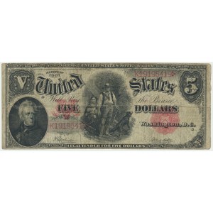 USA, Red Seal, 5 dolarów 1907 - Speelman & White -