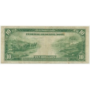 USA, Blue Seal, New York, 10 Dollars 1914 - 2B - White & Mellon -