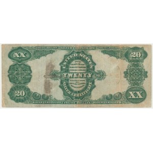 USA, Silver Certificate, 20 dolarów 1891 - Rosecrans & Nebeker - RZADKIE