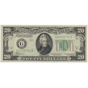 USA, Green Seal, Chicago, 20 Dollars 1934 - G - Julian & Morgenthau -