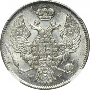 30 kopeck = 2 zloty Warsaw 1836 MW - NGC MS61
