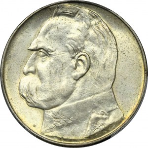 Piłsudski, 10 złotych 1936 - PCGS MS64