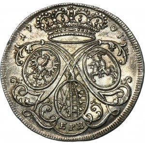 August II Silný, dukát ve stříbře Lipsko 1703 EPH - RARE