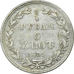 3/4 rouble = 5 zloty Warsaw 1835 MW