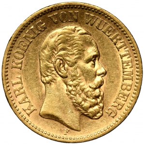 Germany, Kingdom of Württemberg, Karl I, 20 Marek Stuttgart 1874 F