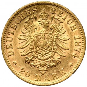 Germany, Kingdom of Württemberg, Karl I, 20 Marek Stuttgart 1874 F