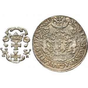 Johannes II. Kasimir, Thaler Danzig 1649 GR - SEHR Selten, Zierschild