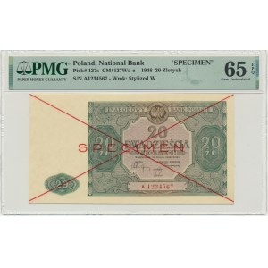 20 złotych 1946 - SPECIMEN - A - PMG 65 EPQ