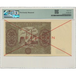 1.000 złotych 1947 - SPECIMEN - A 1234567 - PMG 64