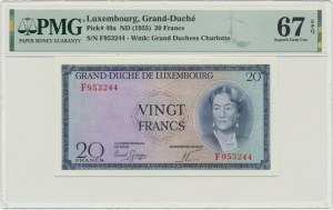 Luxembourg, 20 Francs (1955) - PMG 67 EPQ