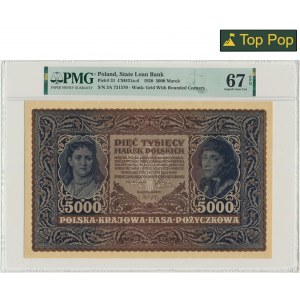 5.000 marek 1920 - III Serja A - PMG 67 EPQ