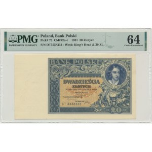 20 złotych 1931 - DT. - PMG 64