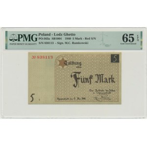 5 Mark 1940 - PMG 65 EPQ - red serial number