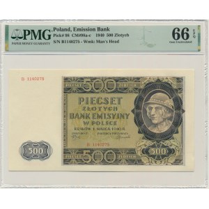 500 złotych 1940 - B - PMG 66 EPQ