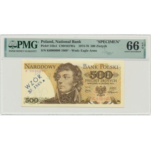 500 złotych 1974 - WZÓR - K 0000000 - No.1868 - PMG 66 EPQ