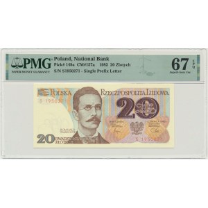 20 złotych 1982 - S - PMG 67 EPQ