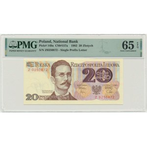 20 złotych 1982 - Z - PMG 65 EPQ