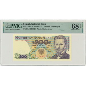 200 złotych 1986 - DM - PMG 68 EPQ