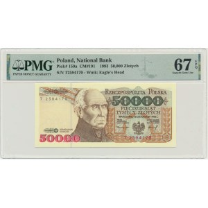 50.000 złotych 1993 - T - PMG 67 EPQ - ostatnia seria rocznika