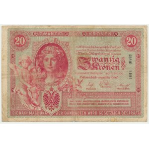 Austria, 20 koron 1900 - RZADKI