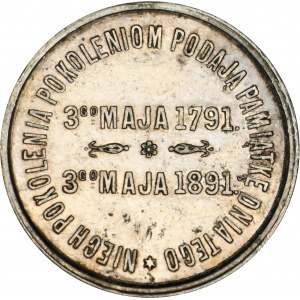 Medal z okazji 100. rocznicy uchwalenia Konstytucji 3. Maja 1891 - BARDZO RZADKI