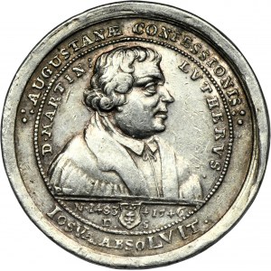 Augustus II the Strong, Danzig medal minted on the occasion of the 200th anniversary of the proclamation of the Augsburg Confession 1730