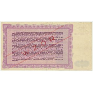 3.65% Treasury Ticket, Issue III, 1947, PLN 100,000 - MODEL