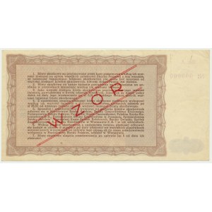 3.65% Treasury Ticket, Issue I, 1945, 50,000 zloty - MODEL