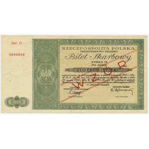 3.65% Treasury Ticket, Issue II, 1946, 1,000 zloty - MODEL.