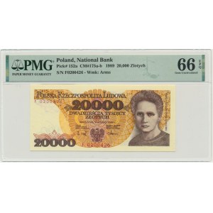 20.000 złotych 1989 - F - PMG 66 EPQ