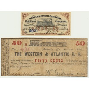 USA, lot 50 Cents - 2 Dollars 1862-82 (2 pcs.)