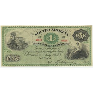 USA, Confederate States America, Karolina Południowa, 1 pasażer/25 mil 1873