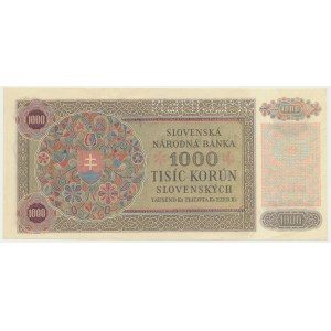 Czechoslovakia, 1.000 Korun (1945) on 1.000 Slovak Korun 1940 - SPECIMEN -