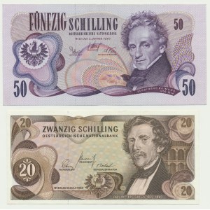 Austria, lot 20-50 Schilling 1967-70 (2 pcs.)