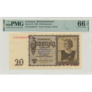 Germany, 20 Reichsmark 1939 - PMG 66 EPQ