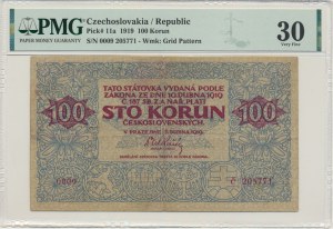 Czechoslovakia, 100 Korun 1919 - PMG 30 - RARE