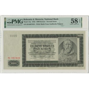 Czechy i Morawy, 1.000 koron 1942 - II emisja - PMG 58 EPQ