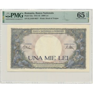 Rumunia, 1.000 lei 1943 - PMG 65 EPQ