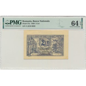 Rumunia, 2 lei 1920 - PMG 64 EPQ