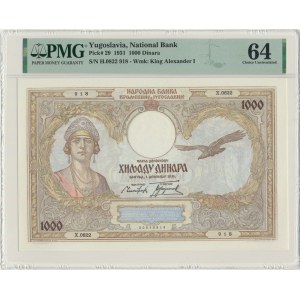 Yugoslavia, 1.000 Dinara 1931 - PMG 64