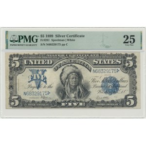 USA, Silver Certificate, 5 Dollars 1899 - Speelman & White - PMG 25