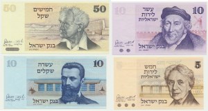 Izrael, 5-50 libier sada 1973-78 (4 ks).