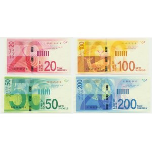 Israel, lot 20-200 New Shekels 2014-20 (4 pcs.)