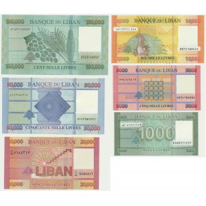 Libanon, sada 1 000-100 000 livre 2011-16 (6 ks)
