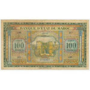 Morocco, 100 Francs 1943