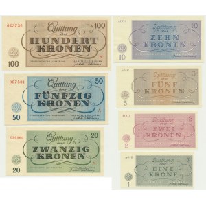 Czechoslovakia, Full set Getto Terezin, 1 - 100 Kronen 1943 (7 pcs.)