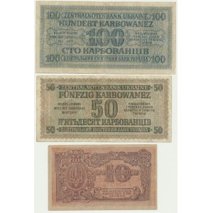 Ukraine, lot 10-100 Karbovantsiv (1919)-1942