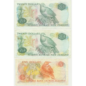 New Zealand, lot 5-20 Dollars (1985-1989)(3 pcs.)