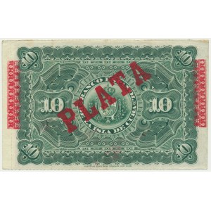Kuba, 10 peso 1896 - nadruk PLATA -