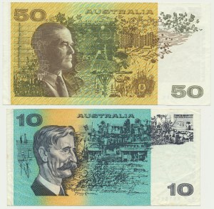 Australia, lot 10-50 Dollars (1989-94)(2 pcs.)